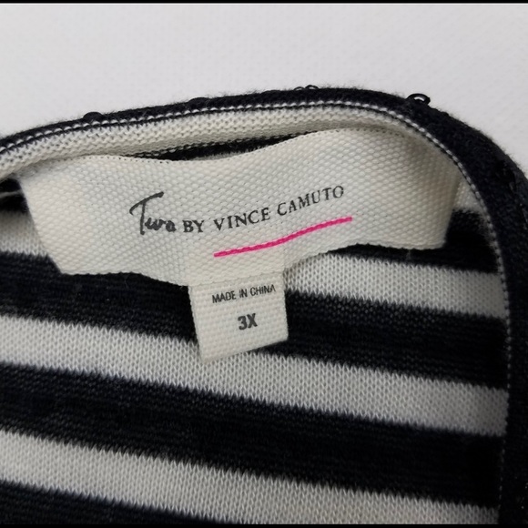 Sequin Blk & Wht StripedTop - Picture 5 of 7